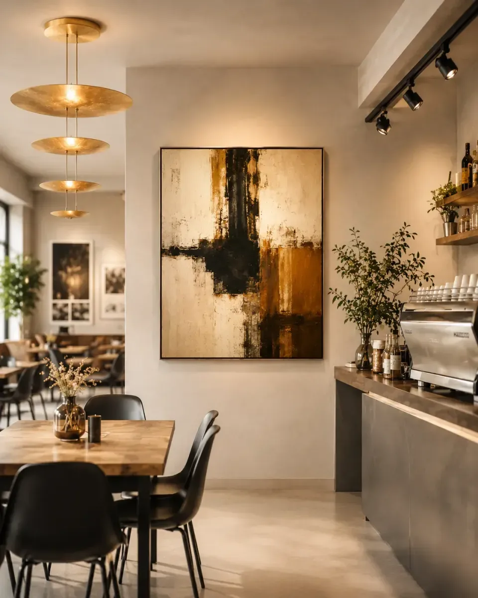 Großformatiges Gemälde an der Wand des Kaffeehaus K3